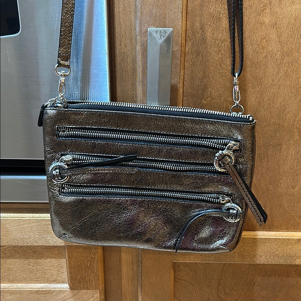 Brighton Metallic silver cross body Shoulder Bag